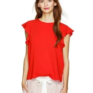 Babaton Aritzia Cian Flutter Short Sleeve Blouse Small